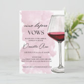 Vino Before Vows Bridal Dusche Einladung (Stehend Vorderseite)