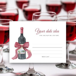 Vino before Vows Bridal shower Date night ideas Begleitkarte