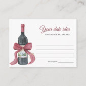 Vino before Vows Bridal shower Date night ideas Begleitkarte (Vorderseite)