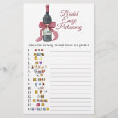 Vino before Vows Bridal shower emoji Pictionary (Vorderseite)