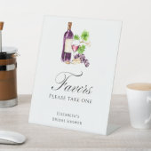 Vino Before Vows Bridal Shower Favors Script Decor Sockelschild (In SItu)