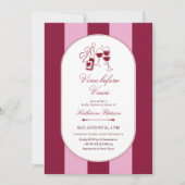 Vino Before Vows Bridal Shower Invitation Einladung (Vorderseite)
