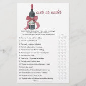 Vino before Vows Bridal shower Over or under game (Vorderseite)