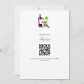 Vino Before Vows Bridal Shower QR Code Registry Einladung (Rückseite)