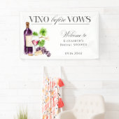 Vino Before Vows Bridal Shower Wine Welcome Decor Banner (Insitu)