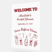 Vino Before Vows Burgunder Junggesellinnen-Abschie Acrylschild (Winkel)