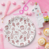 Vino Before Vows Burgundy Bridal Shower Pappteller (Party)