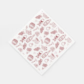 Vino Before Vows Burgundy Bridal Shower Serviette (Ecke)