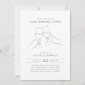 Vino Before Vows Chic Brautparty Einladung (Vorderseite)