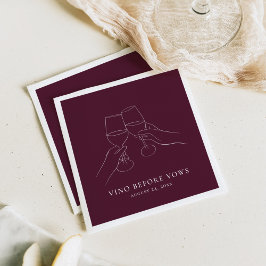 Vino Before Vows Chic Brautparty Serviette
