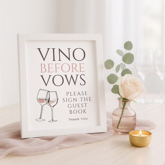 Vino Before Vows Doodle Gästebuch Brautparty