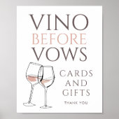 Vino Before Vows Doodle Karten Geschenke Brautpart Poster (Vorne)