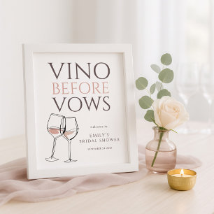 Vino Before Vows Doodle Wein Willkommens Junggesel Poster