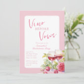 Vino Before Vows Einladung (Stehend Vorderseite)