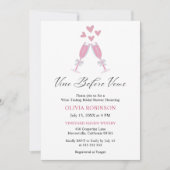 Vino Before Vows Elegant Winey Brautparty Einladung (Vorderseite)