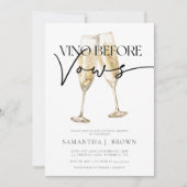 Vino Before Vows Elegantes Brautparty Einladung (Vorderseite)