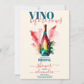 Vino Before Vows Elegantes Brautparty Einladung (Vorderseite)