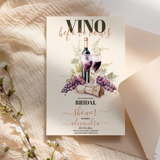 Vino Before Vows Elegantes Brautparty Einladung