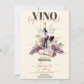 Vino Before Vows Elegantes Brautparty Einladung (Vorderseite)