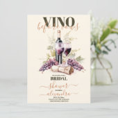 Vino Before Vows Elegantes Brautparty Einladung (Stehend Vorderseite)