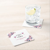 Vino Before Vows Elegantes Brautparty Rechteckiger Pappuntersetzer (Vor Ort)