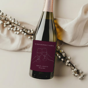 Vino Before Vows Elegantes Wein-Junggesellinnenabs Weinetikett