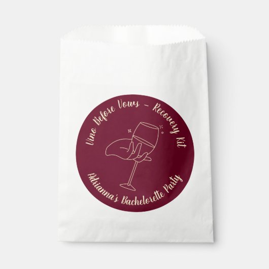 Vino Before Vows Erholung Kit Bachelorette Geschenktütchen (Vorderseite)