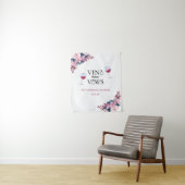 Vino Before Vows Floral Brautparty Hintergrund Wandteppich (Beispiel)