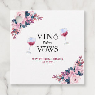 Vino Before Vows Floral Wine Degustation Brautpart Geschenkanhänger