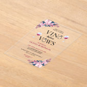 Vino Before Vows Floral Wine Theme Brautparty Acryleinladungen (Ablage )