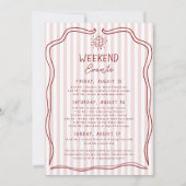 Vino Before Vows Hand Drawn Bachelorette Weekend Einladung (Rückseite)