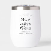 Vino Before Vows | Minimal Retro Bachelorette (Vorderseite)