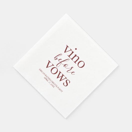Vino Before Vows Party Napkins Serviette (Ecke)