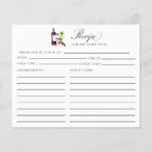 Vino Before Vows Recipe Card Bridal Shower Insert (Vorderseite)