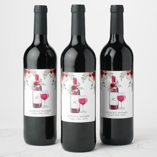 Vino Before Vows Red Wine Brautparty Gift Tags Weinetikett (Flaschen)