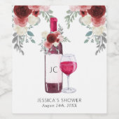 Vino Before Vows Red Wine Brautparty Gift Tags Weinetikett (Einzelnes Label)