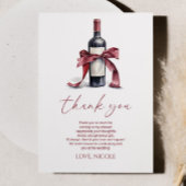 Vino Before Vows Red Wine Flasche Bow Brautparty Dankeskarte