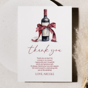 Vino Before Vows Red Wine Flasche Bow Brautparty Dankeskarte