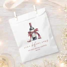 Vino Before Vows Red Wine Flasche Bow Brautparty Geschenktütchen