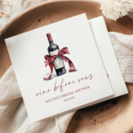 Vino Before Vows Red Wine Flasche Bow Brautparty Serviette