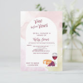 Vino Before Vows Response Card RSVP Karte (Stehend Vorderseite)