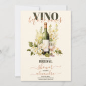 Vino Before Vows Rosa Brautparty Einladung (Vorderseite)