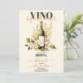 Vino Before Vows Rosa Brautparty Einladung (Stehend Vorderseite)
