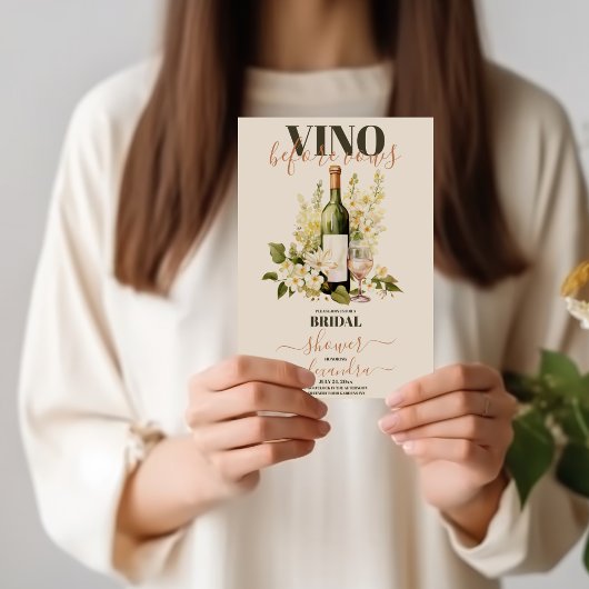 Vino Before Vows Rosa Brautparty Einladung