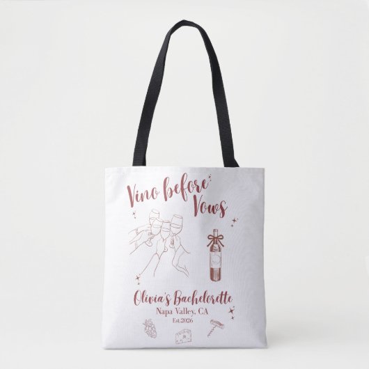 Vino Before Vows Schild Tasche (Vorderseite)
