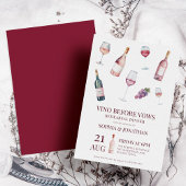 Vino Before Vows Trendy Modern Probe Dinner Einladung