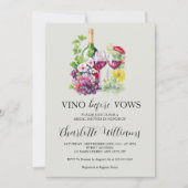 Vino Before Vows Wasserfarbe Brautparty Einladung (Vorderseite)