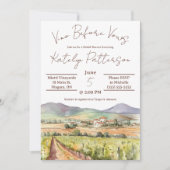 Vino Before Vows, Weinberg Brautparty Einladung (Vorderseite)