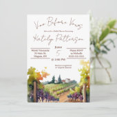 Vino Before Vows, Weinberg Brautparty Einladung (Stehend Vorderseite)