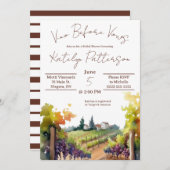 Vino Before Vows, Weinberg Brautparty Einladung (Vorne/Hinten)